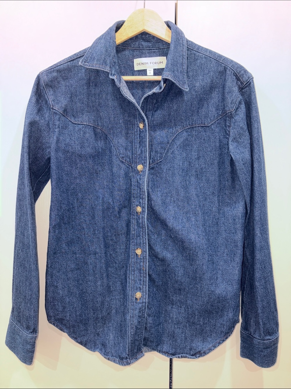 Denim Forum Indigo Western-Style Denim Shirt